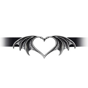 Legends Jewelry - Vampire Bat Heart Necklace Choker Gothic Horror Legends Jewelry - Vampire Bat Heart Necklace Choker Gothic Horror